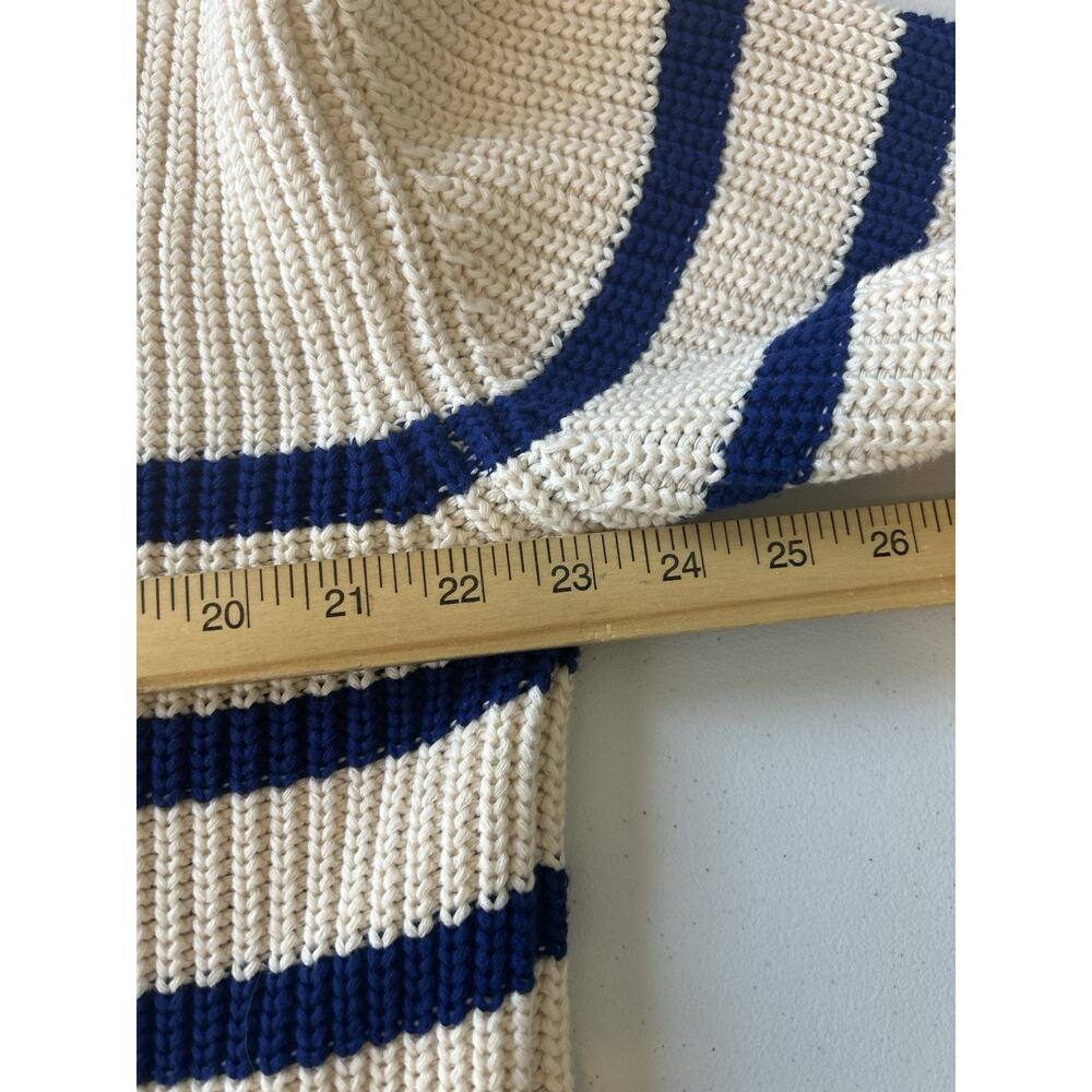 Evereve John + Jenn Women’s Livy Colorblock Cardigan Blue Chunky Knit Academia L - Picture 4 of 12